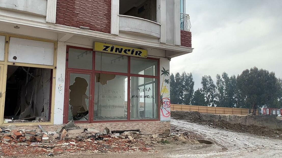 Ein zerstörter Einkaufsladen in Syrien.