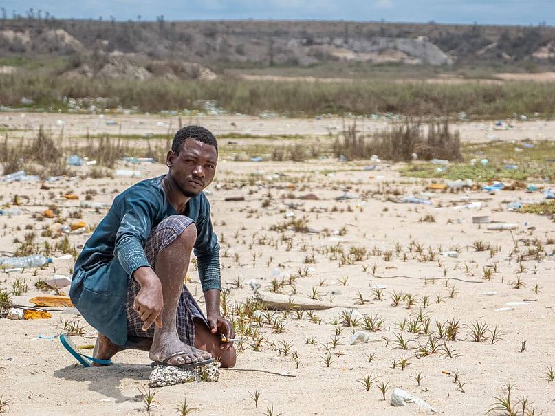 Dürre in Angola Mann aus Angola