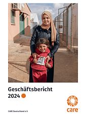 Titelbild des 2024er Geschaeftsberichtes von CARE Deutschland