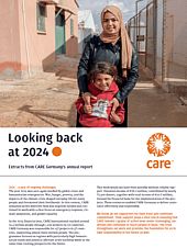 Cover of the short version of CARE Germany's annual report 2024