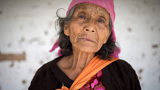 Portrait einer älteren Frau in Guatemala