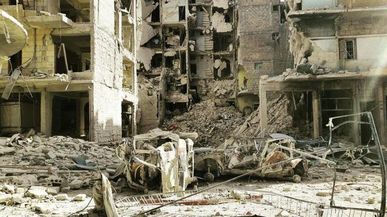 Ein völlig zerstörtes Haus in Aleppo.